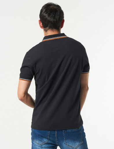 Camiseta Polo Llana Negro