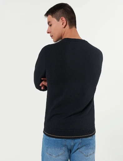 Sweater Textura Azul Marino