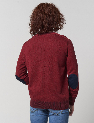 Sweater con Coderas Vino