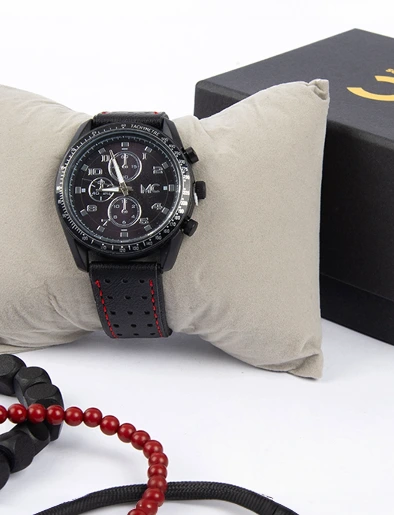 Set Reloj + Pulseras X3 Negro | MC