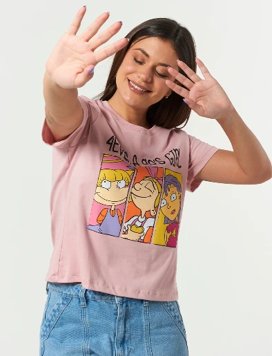 Camiseta 90s Girl Rosado