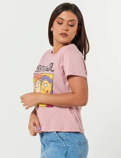 Camiseta 90s Girl Rosado