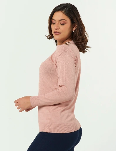 Sweater Clásico Palo Rosa
