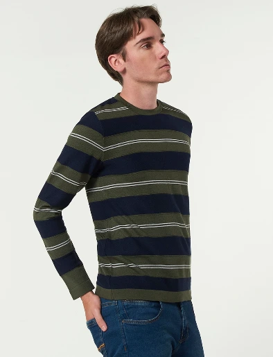 Sweater Rayas Azul /Verde