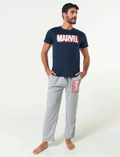 Pijama Camiseta + Pantalón Azul marino Marvel