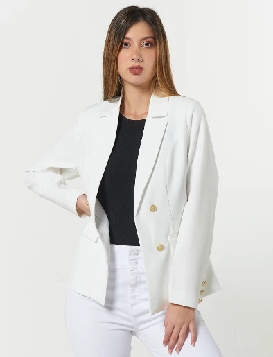 Blazer Botones Blanco