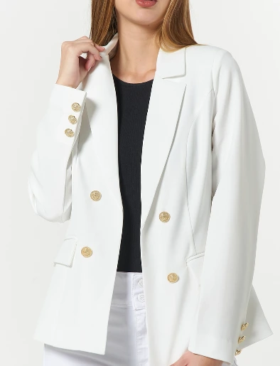 Blazer Botones Blanco