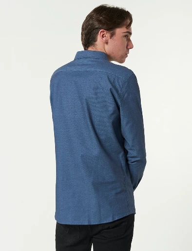 Camisa Textura Azul Marino