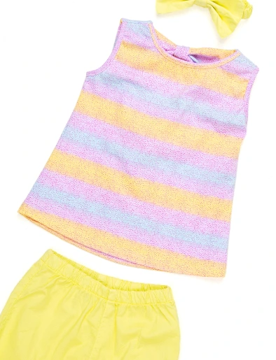 Conjunto Top + Short + Cintillo Amarillo