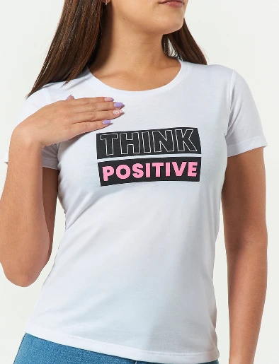 Camiseta Think Positive Blanco