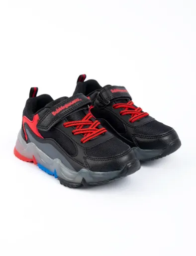 Sneaker Negro/Rojo con Cordones | Bubble Gummers