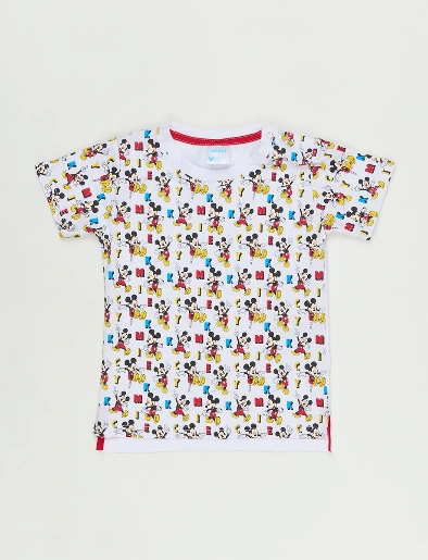 Camiseta Prints Mickey Blanco