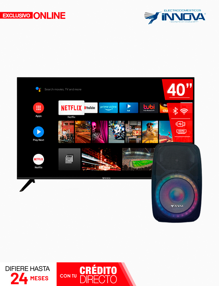 Combo TV Led 40" FHD Android + Caja Amplificada | Innova