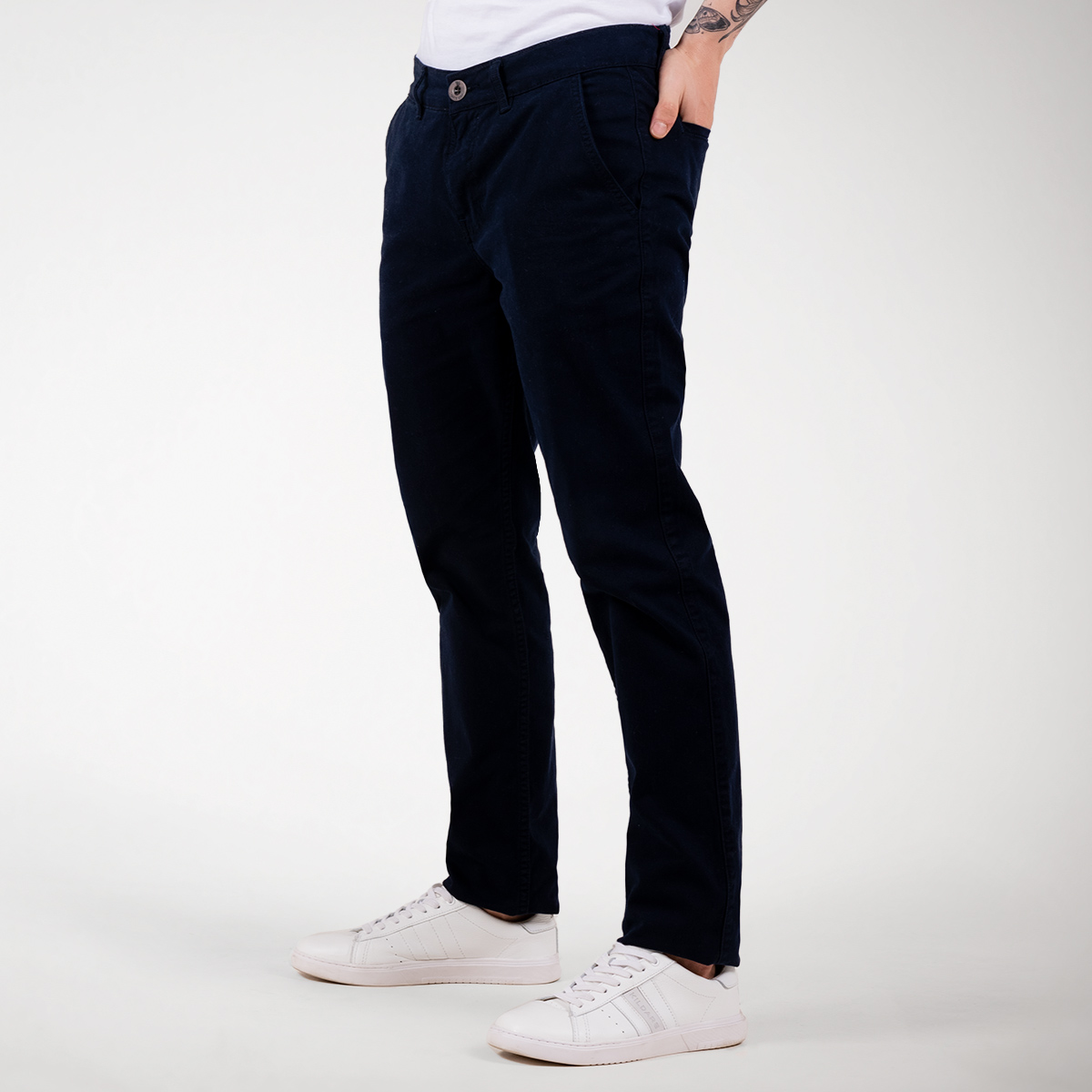 Pantalón drill bolsillos de ribete