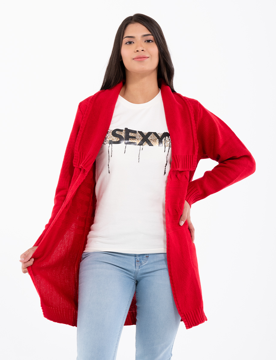 Sweater largo unicolor