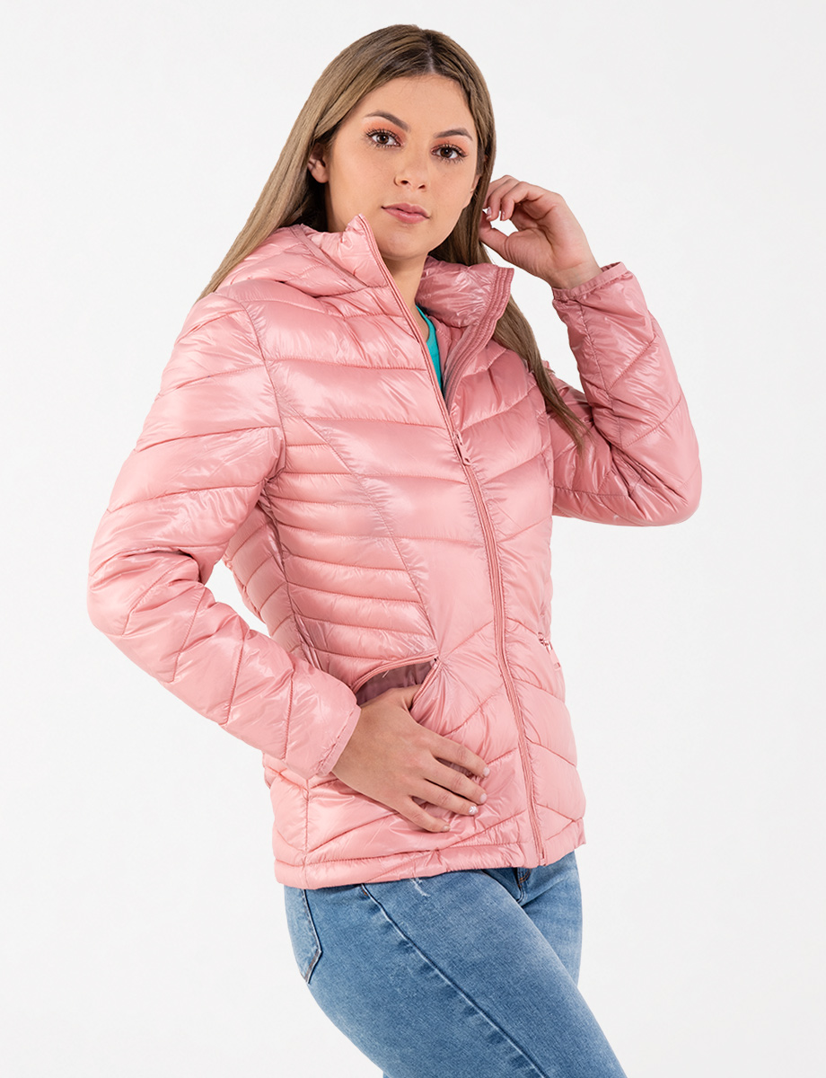 Chompa metalizada rosa