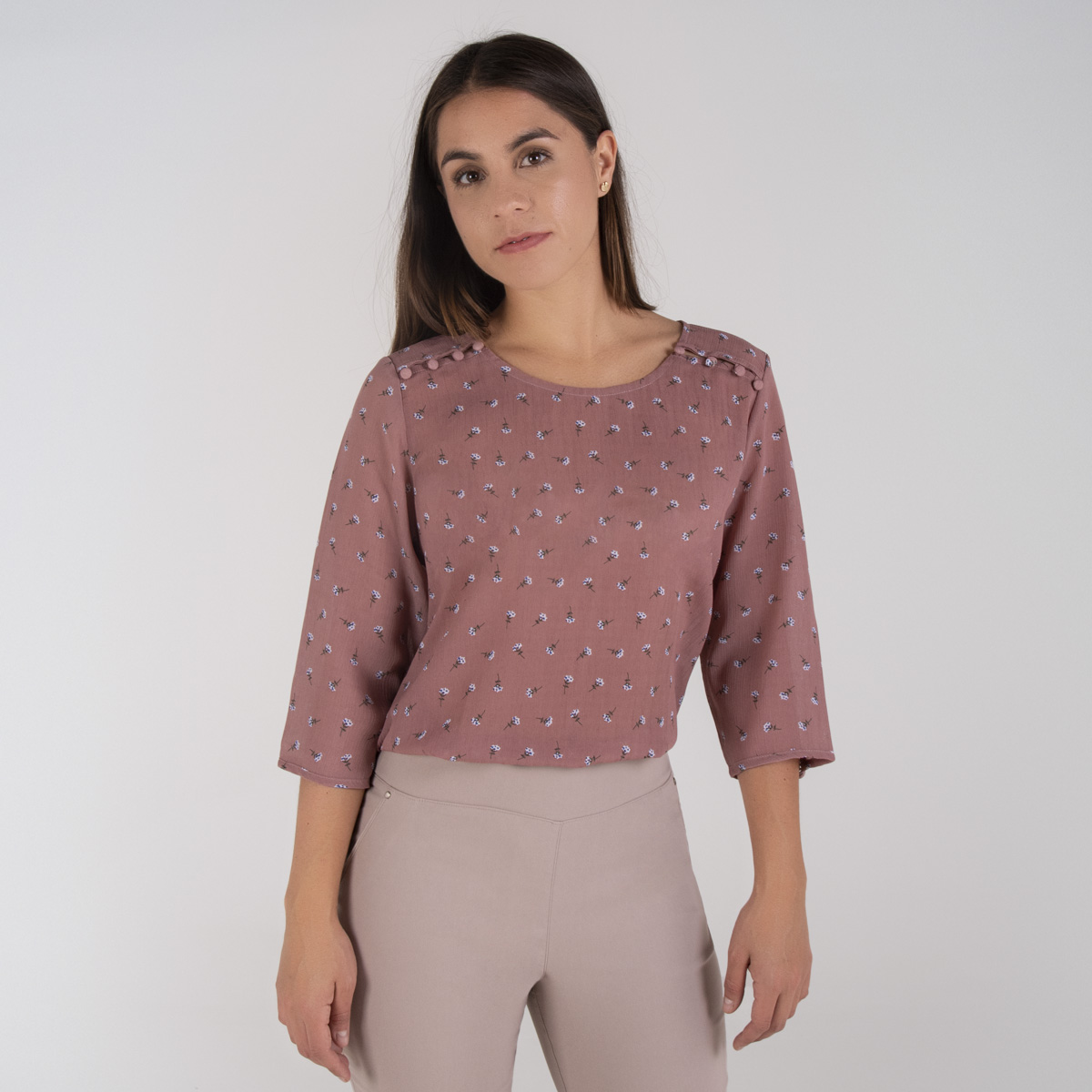 Blusa manga tres cuartos de moda