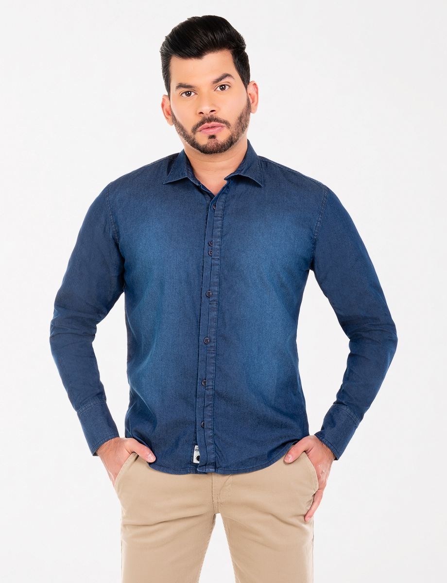 Camisa jean llana CAMISAS | MODA JUVENIL | HOMBRES | Moda RM Tienda Online