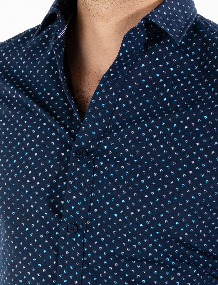 Camisa mini flores azul marino