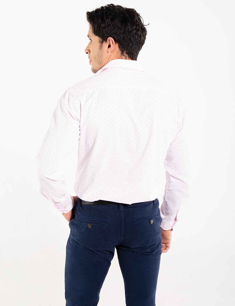 Camisa rosada mini prints manga larga