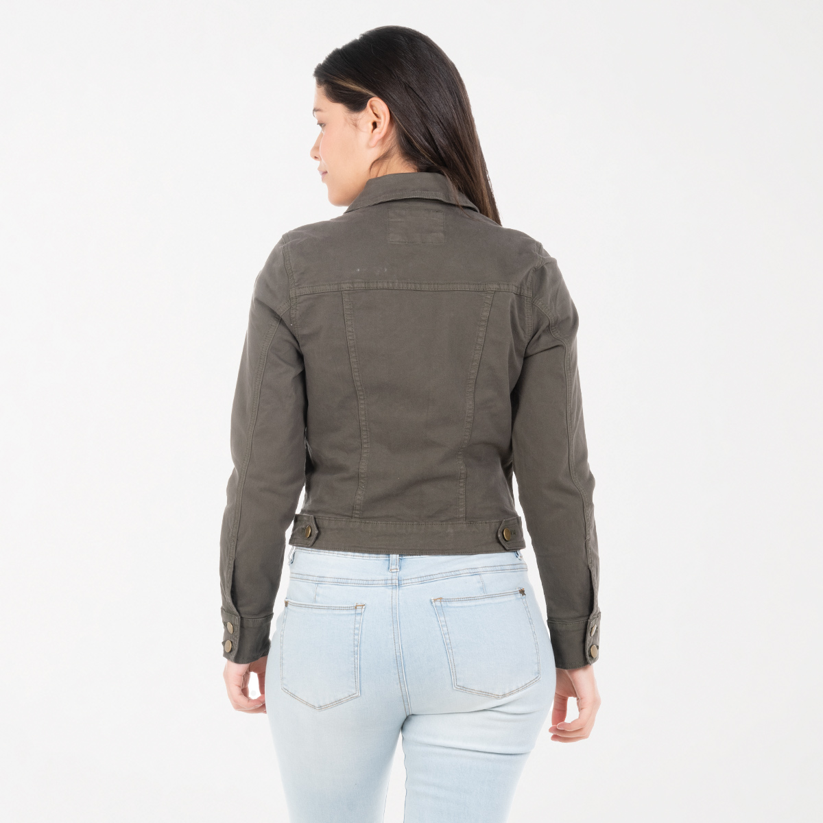 Chaqueta jean verde militar