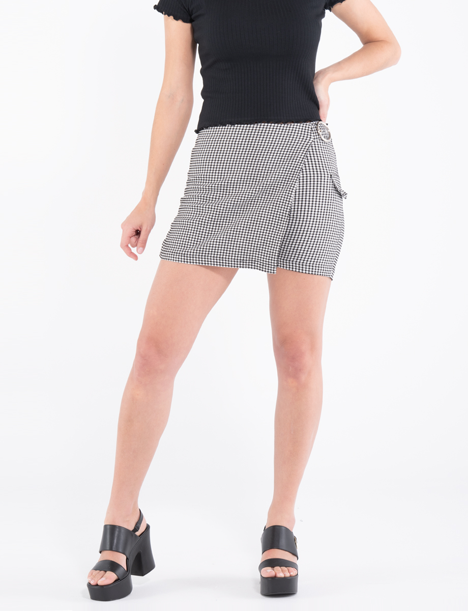 Falda cuadros gris