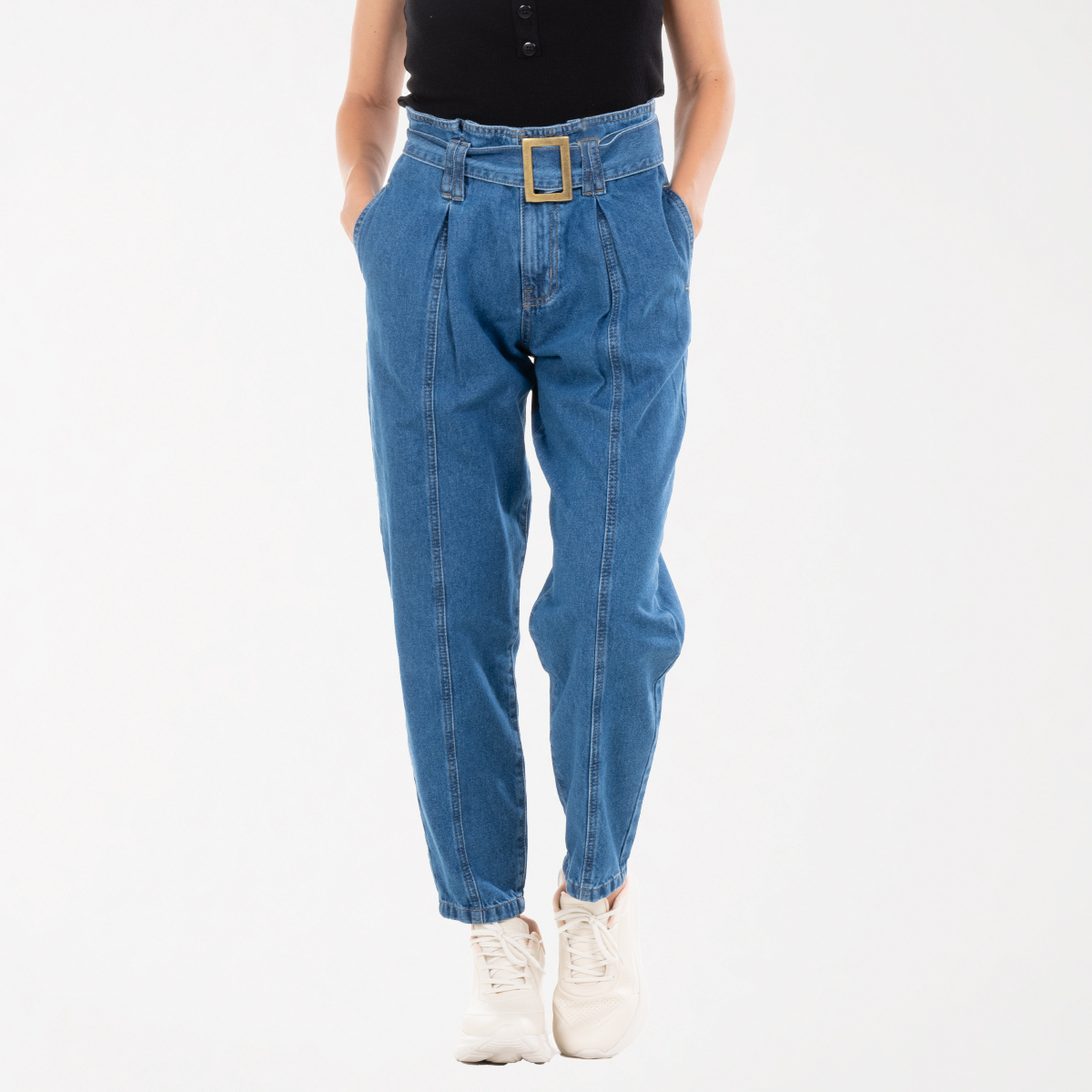 Jean slouchy azul medio