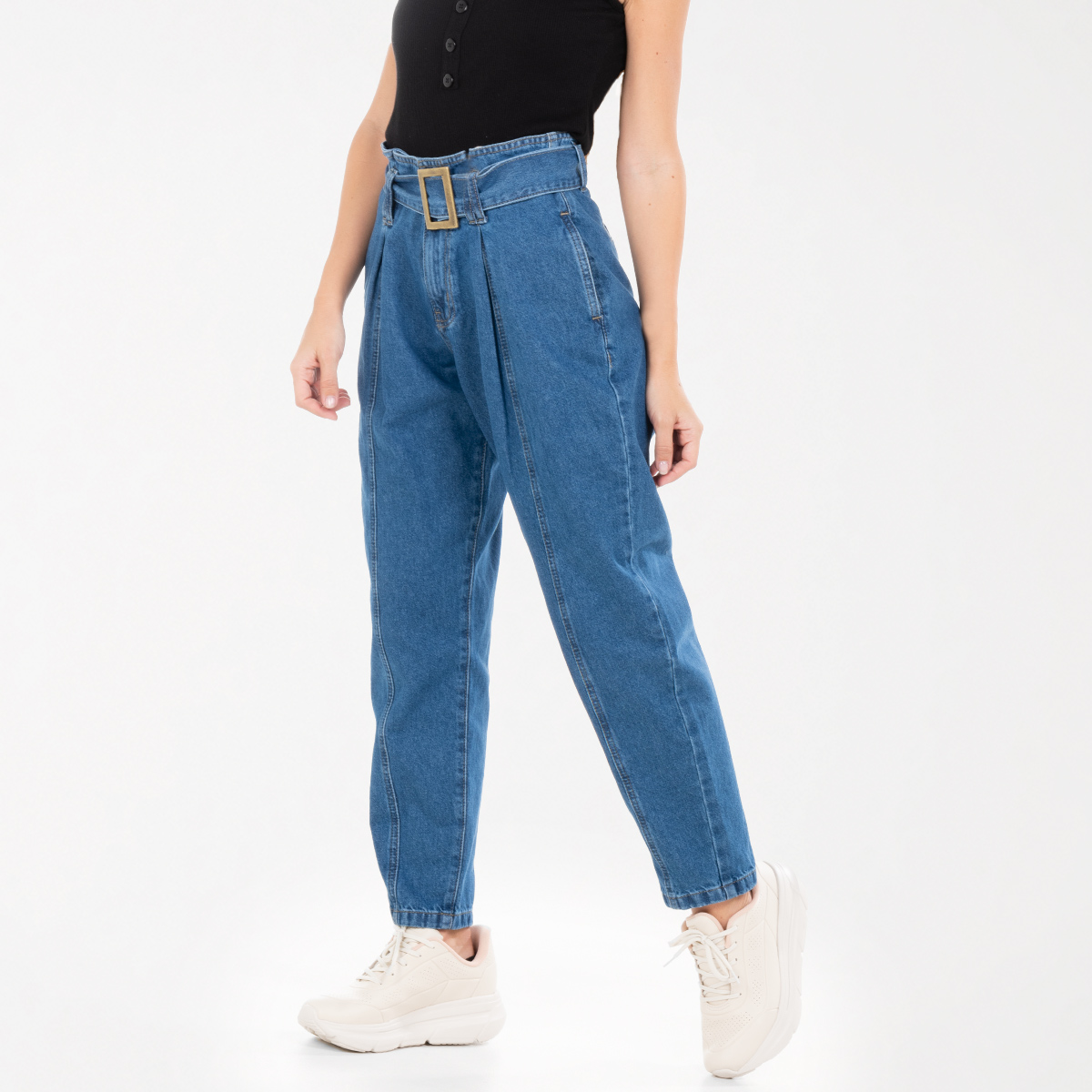 Jean slouchy azul medio