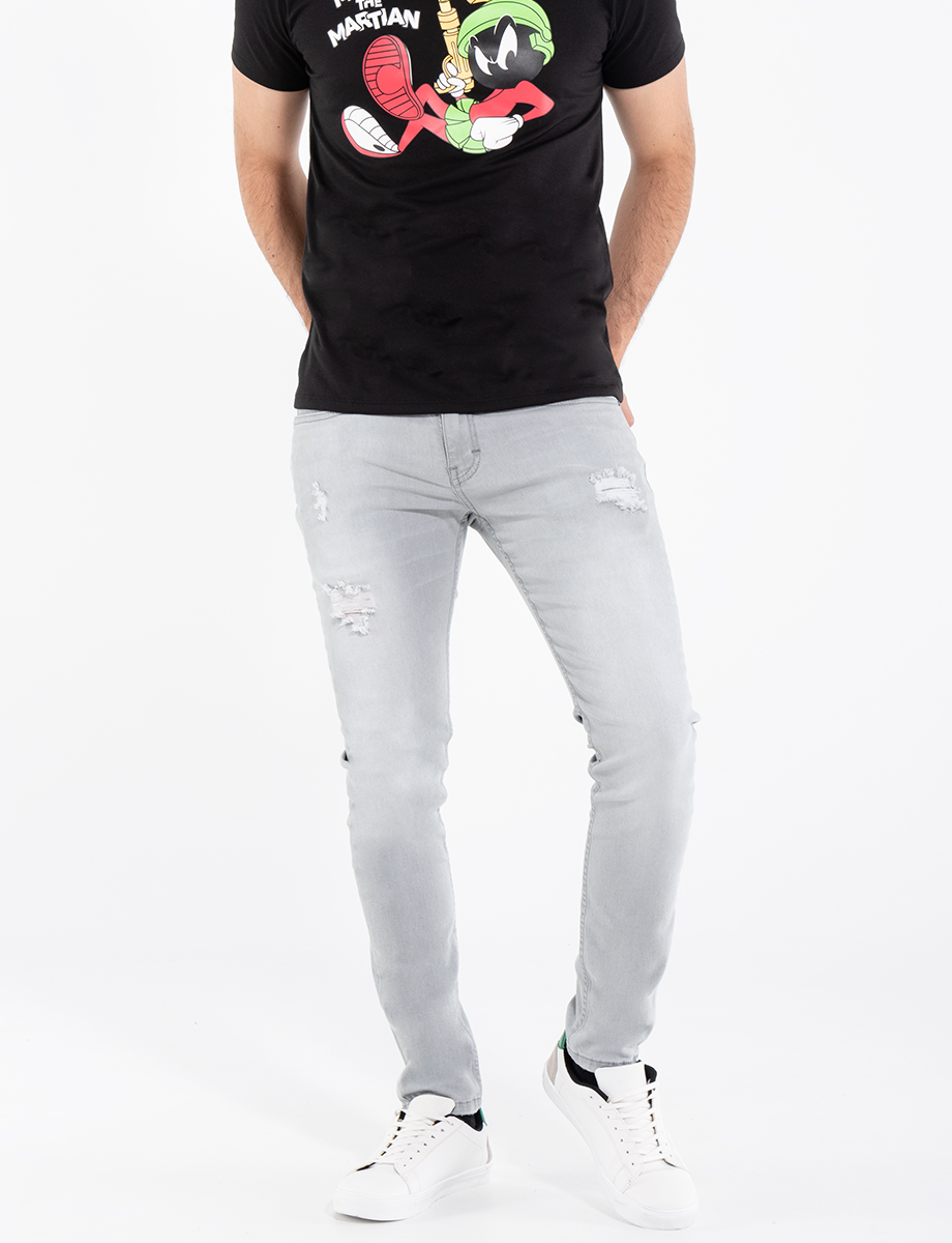 Jean skinny llano gris claro