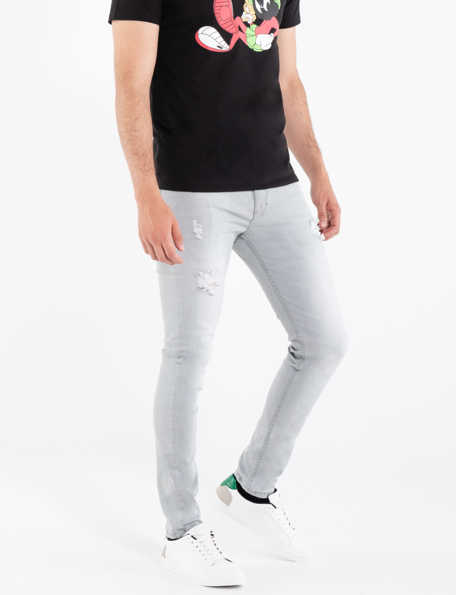 Jean skinny llano gris claro