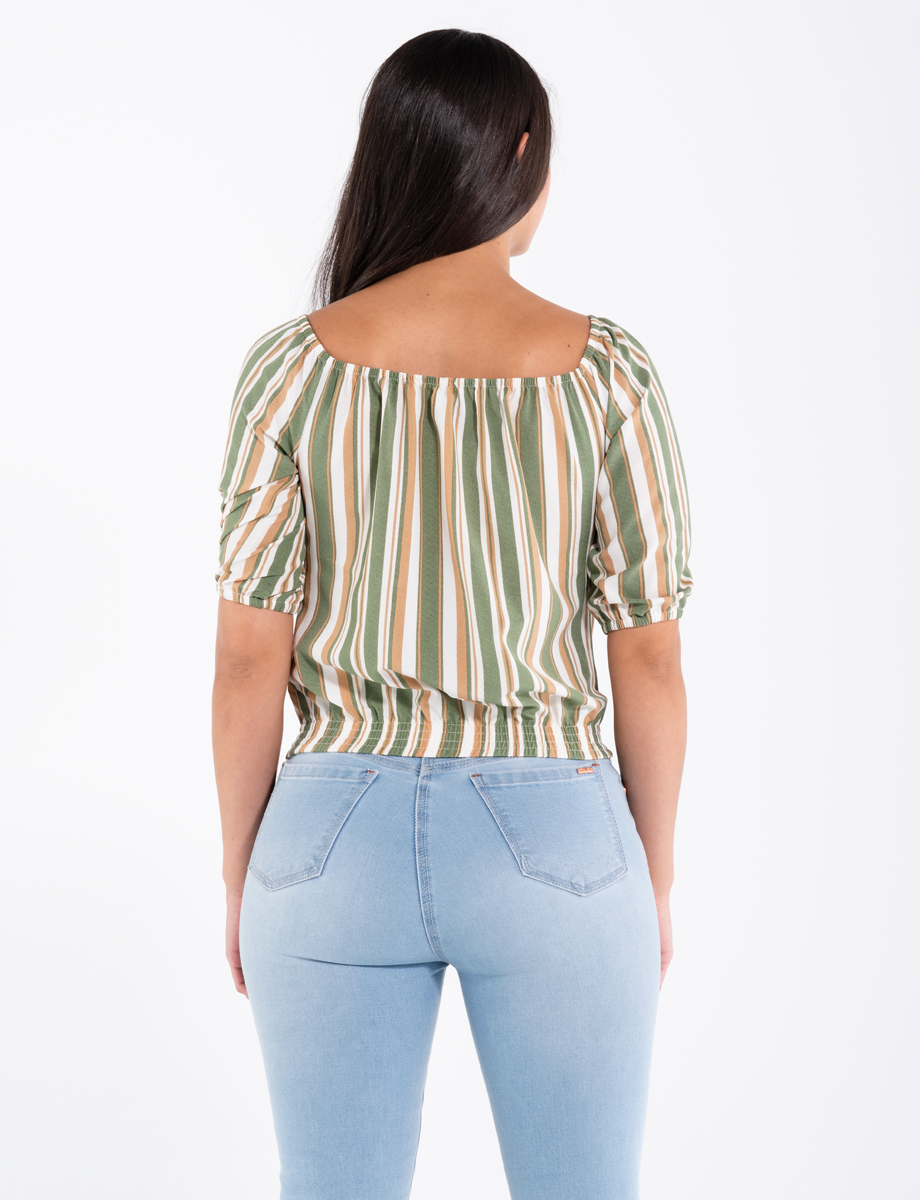 Blusa rayas manga corta