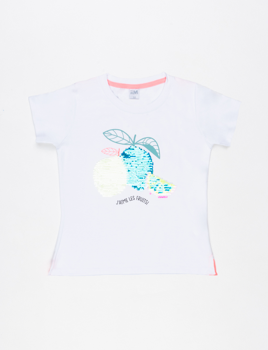 Camiseta lentejuelas blanco