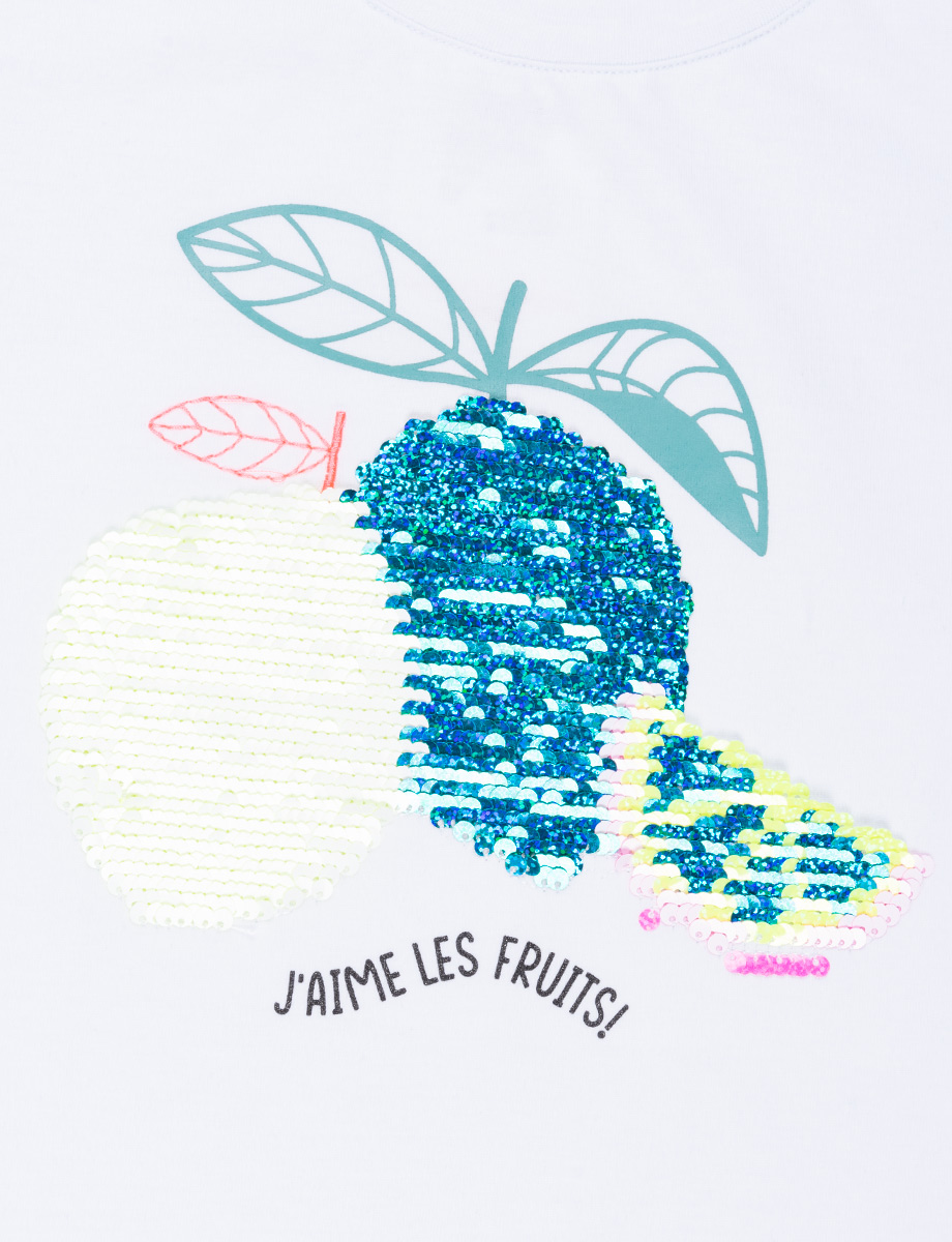 Camiseta lentejuelas blanco