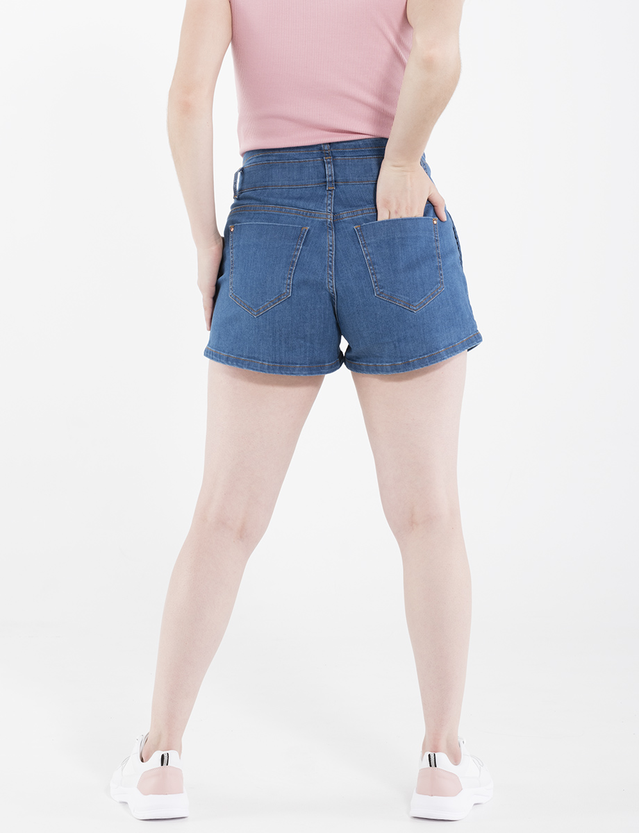 Short jean tiro alto
