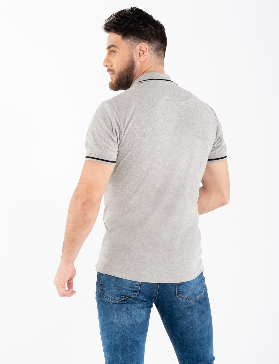 Polo cuello sport gris claro