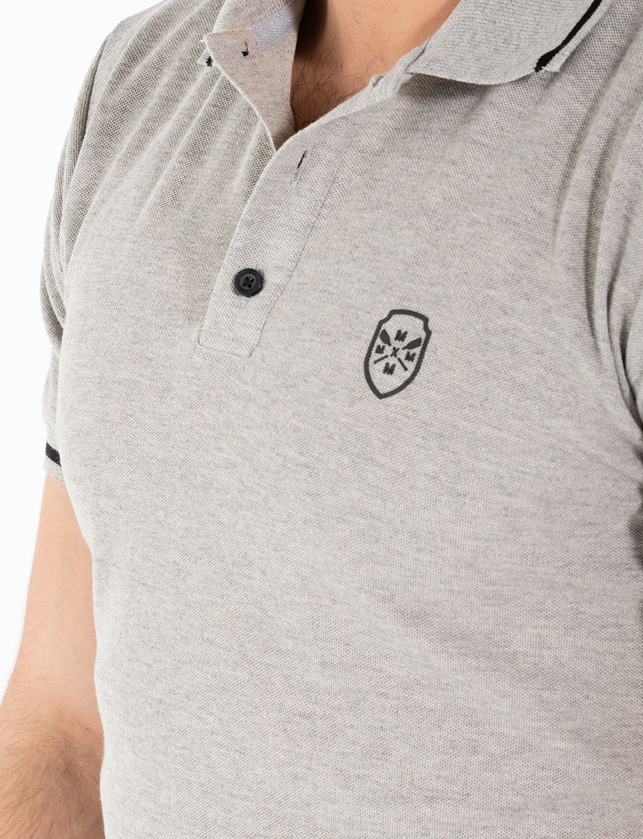 Polo cuello sport gris claro