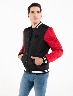 Chaqueta poliéster negro-rojo