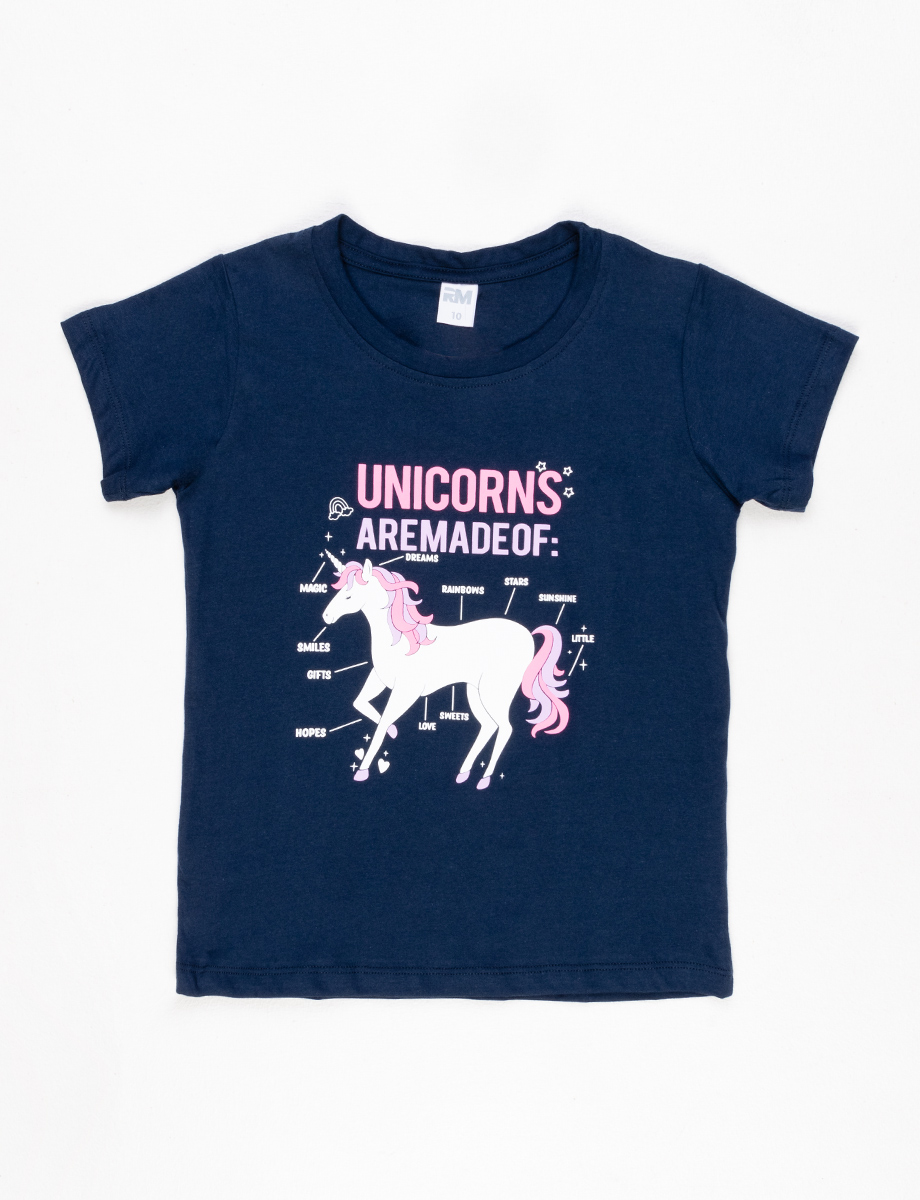Camiseta unicornio azul marino