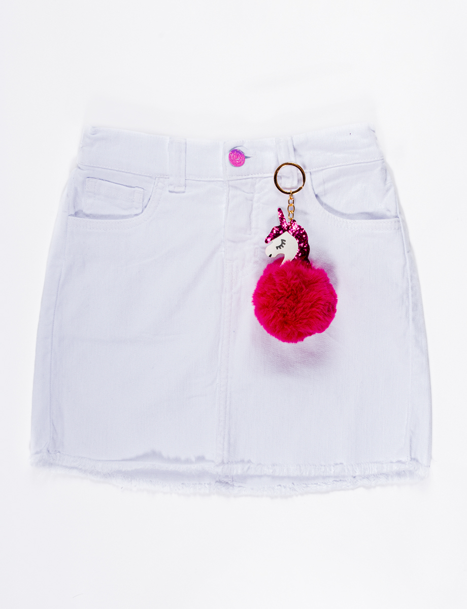 Falda jean con llavero unicornio