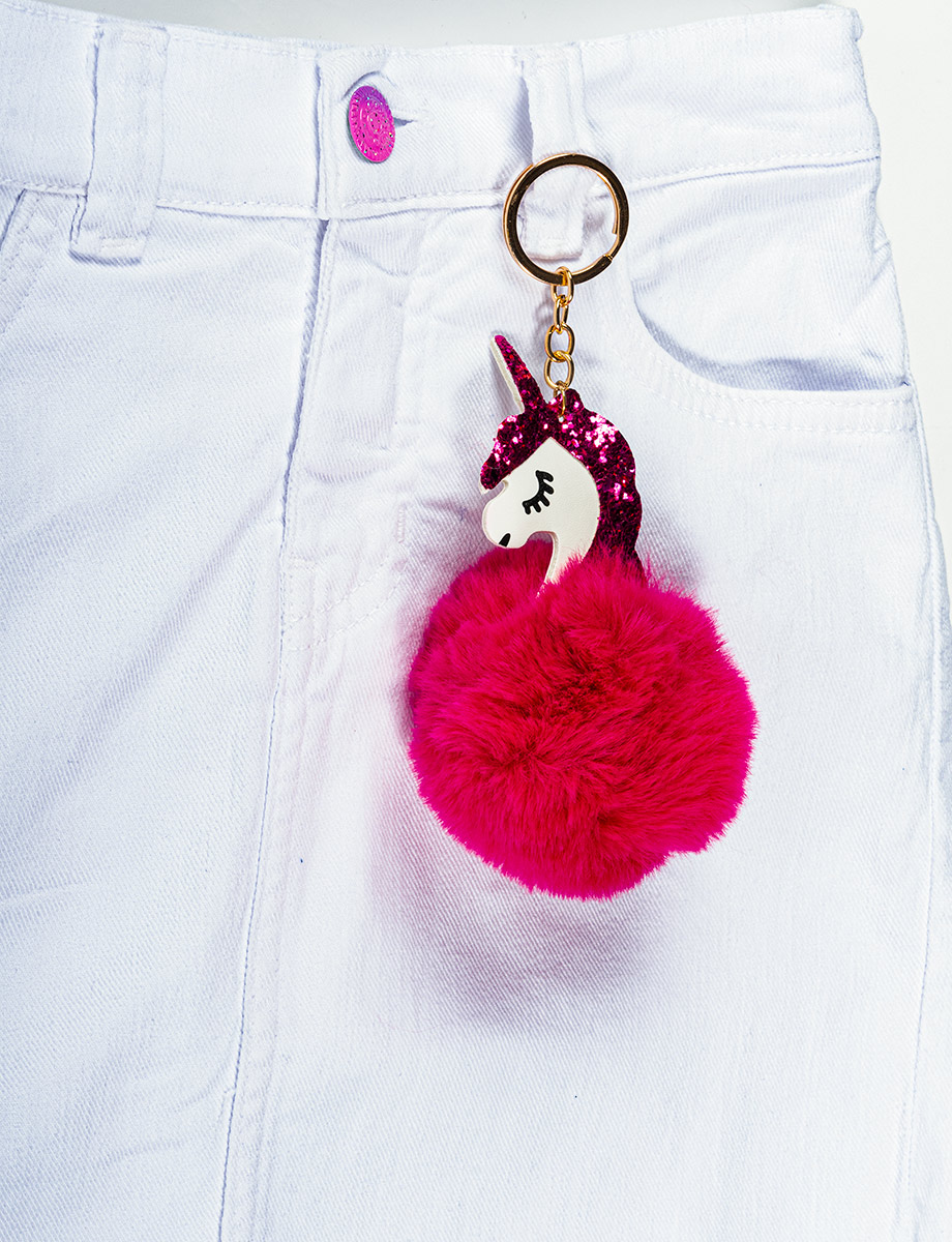Falda jean con llavero unicornio