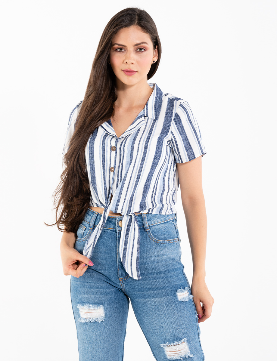 Blusa camisera manga corta