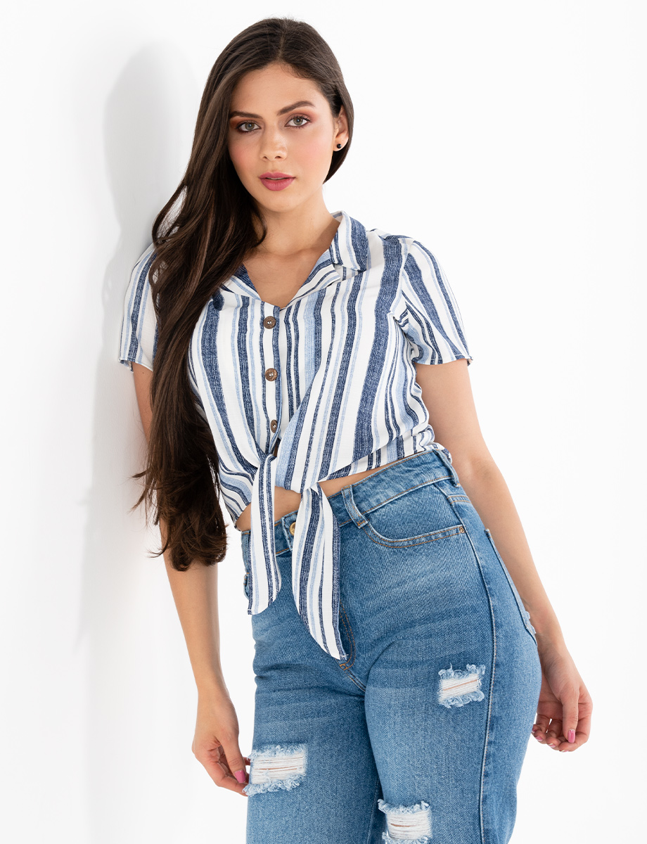 Blusa camisera manga corta