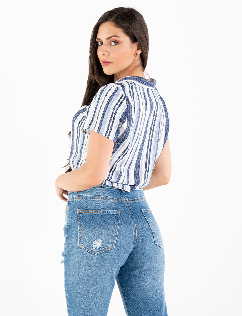 Blusa camisera manga corta