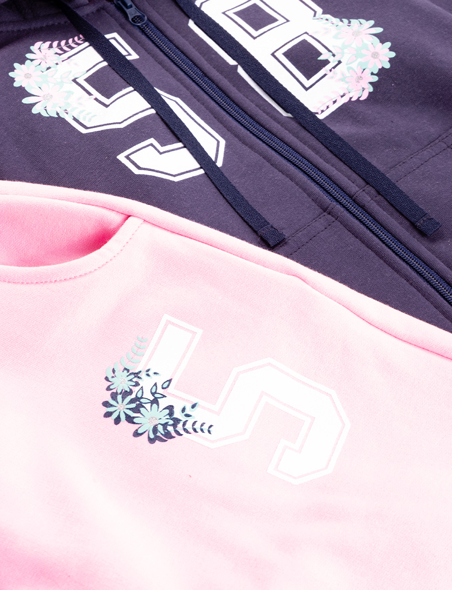 Calentador estampado azul-rosado