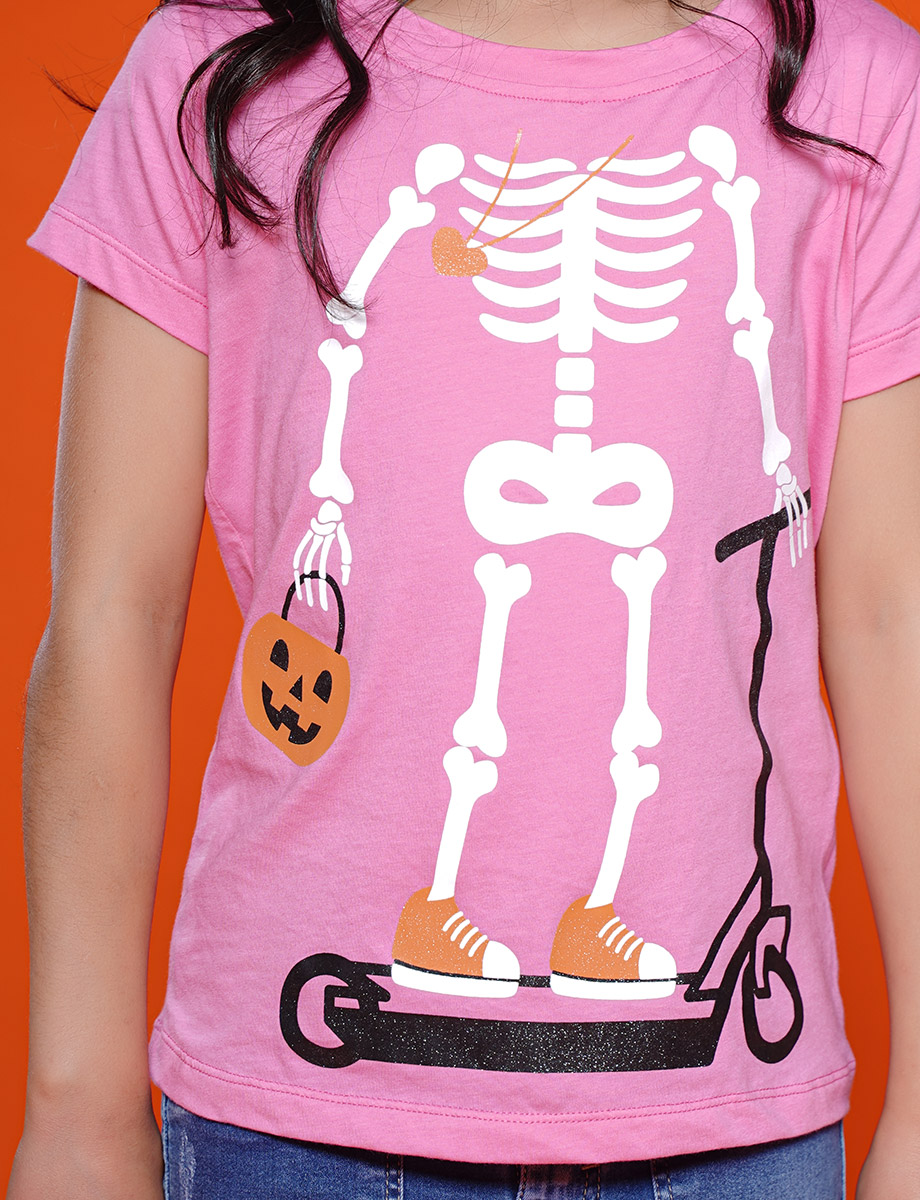 Camiseta Halloween rosa