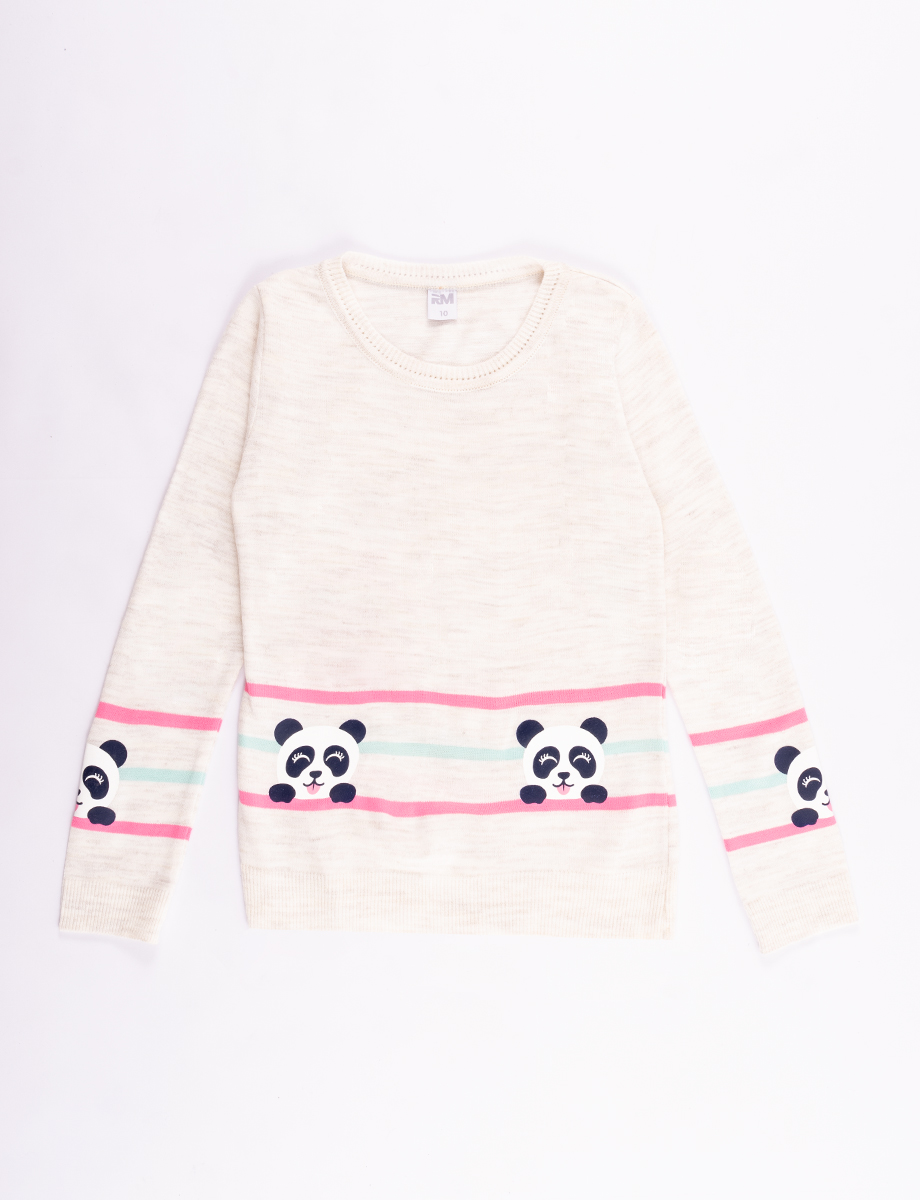 Sweater Panda jaspeado claro