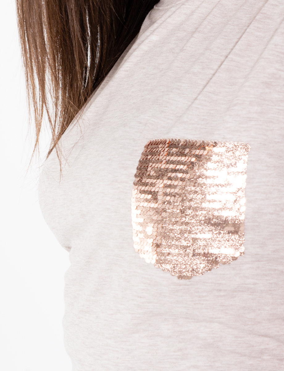 Camiseta lentejuelas gris