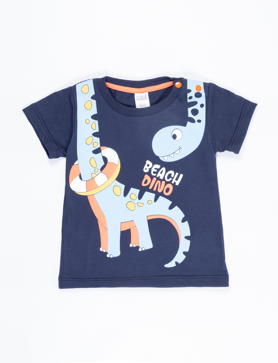 Camiseta Dino Beach azul marino
