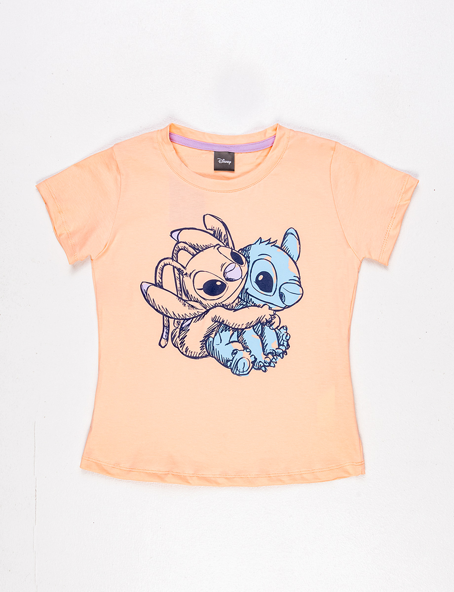 Camiseta unicolor Lilo y Stitch