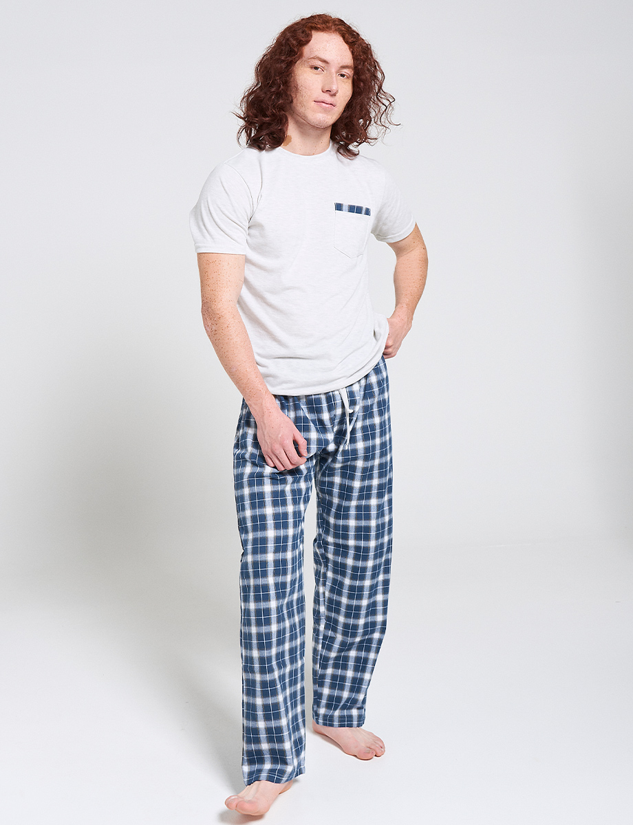 Pijama Camiseta + Pantalón blanco-azul